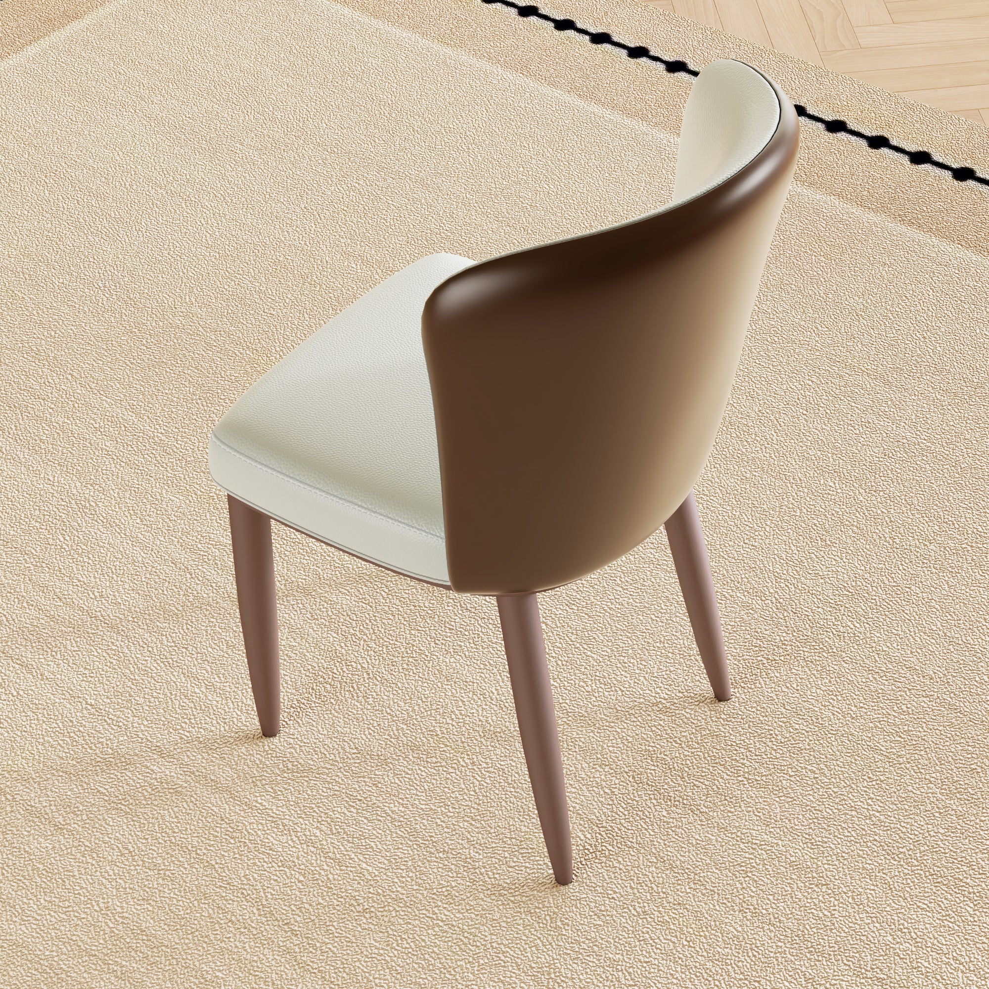 Modern Dining Chair with Carbon Steel Legs – Set of 2