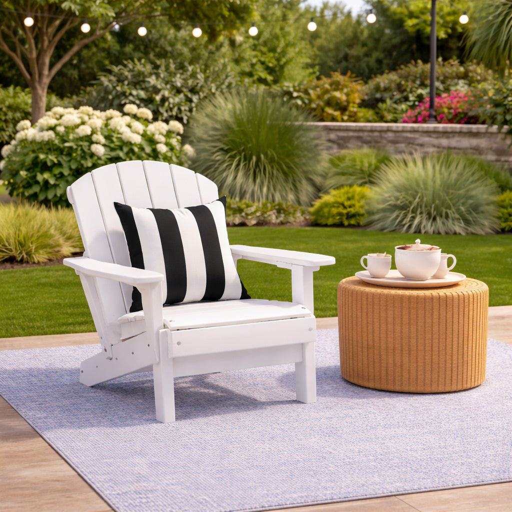 4 Pack Outdoor Pillow Covers - Black/White Striped
