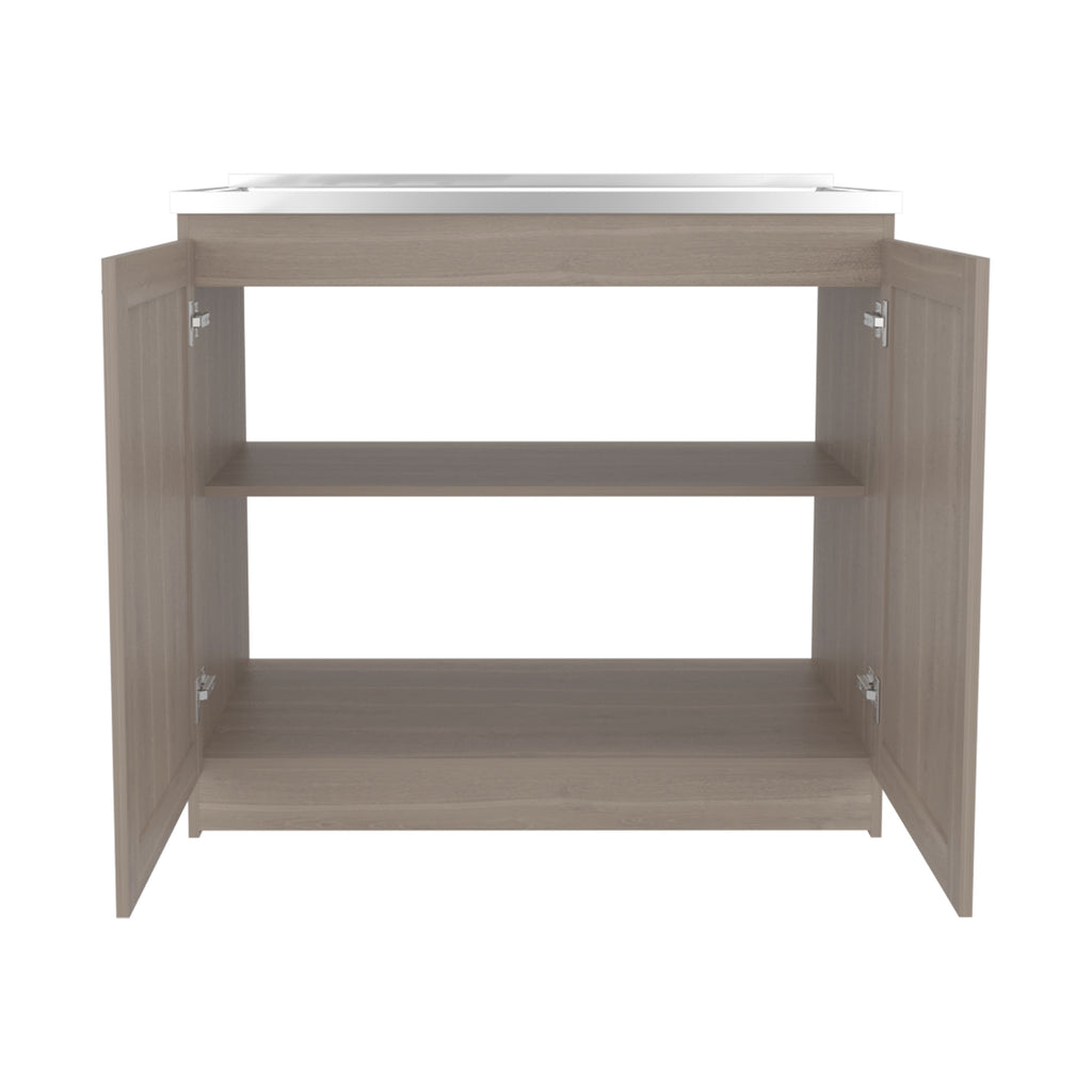 Utility Sink Cabinet - 36" H, 2 Doors, 2 Shelves