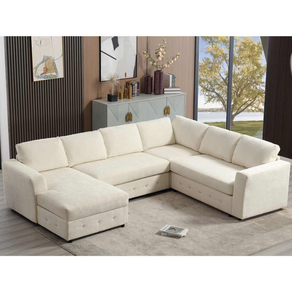 110.75" Modern U Shaped Sectional Sofa
