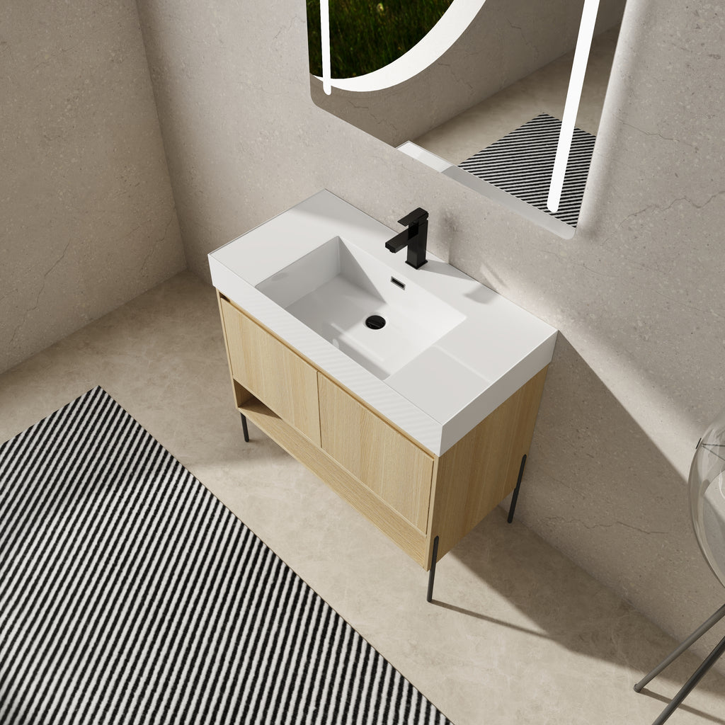 36" Bathroom Vanity Combo with Single Resin Sink