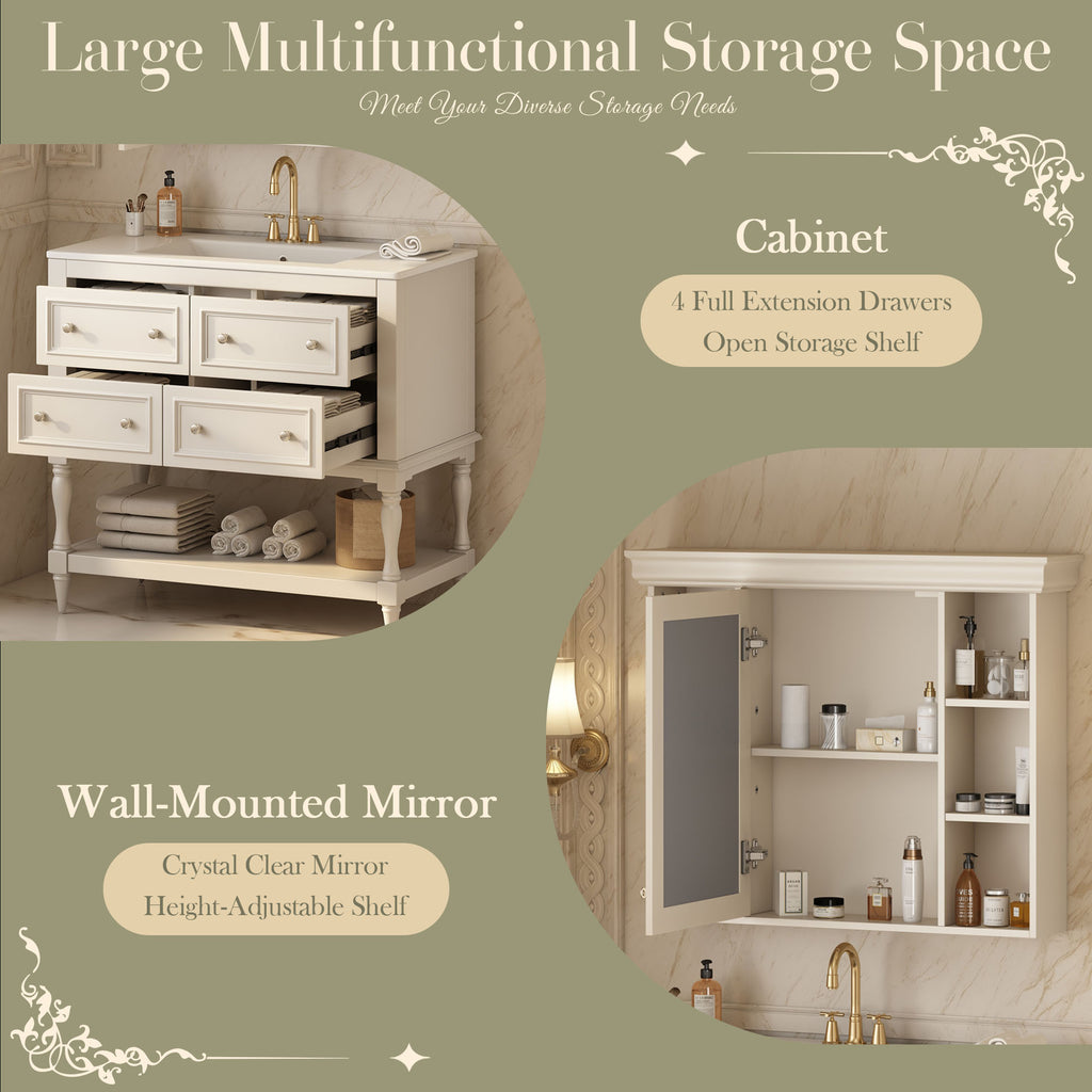 36'' Bathroom Vanity with Medicine Cabinet