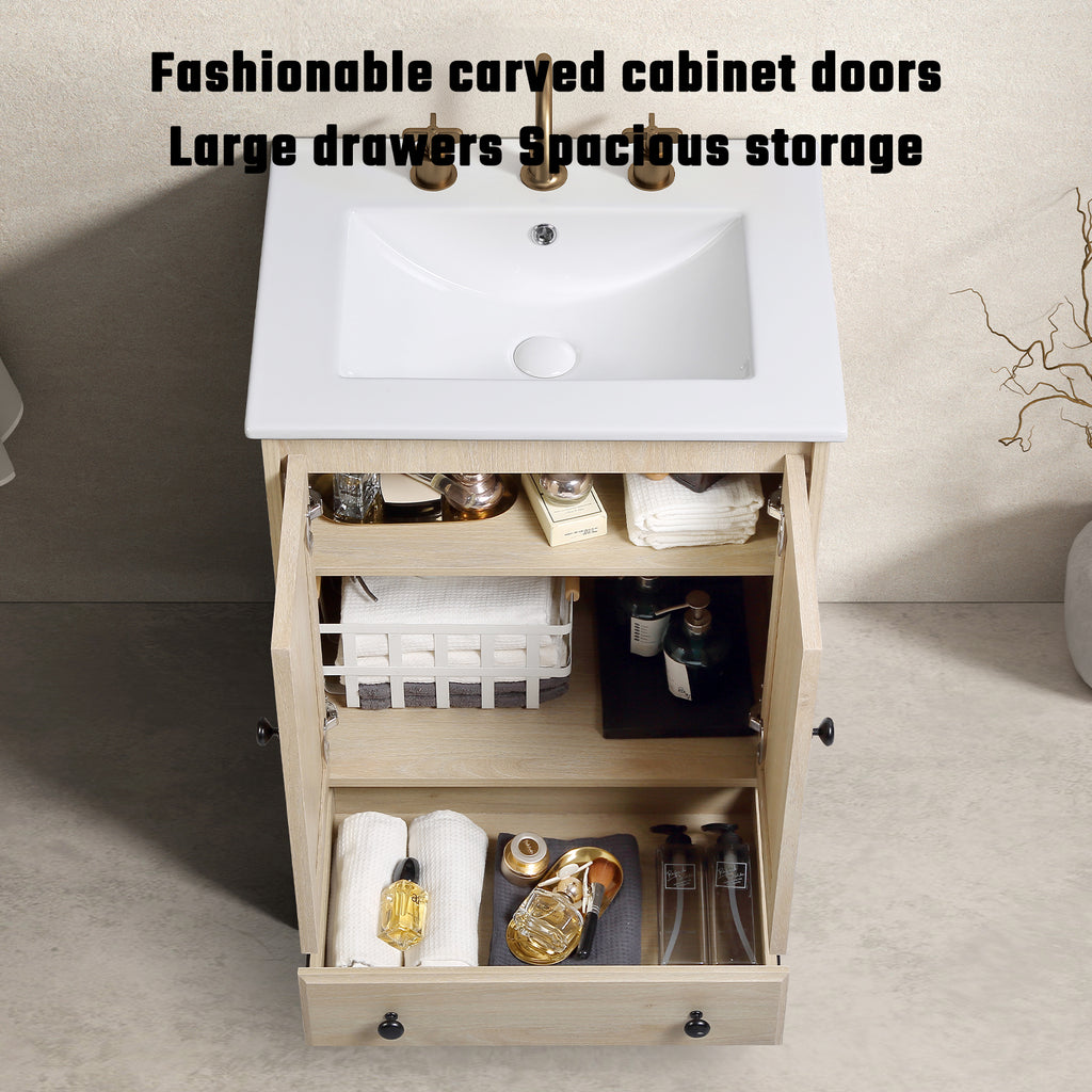 Modern Bathroom Vanity with Ceramic Basin