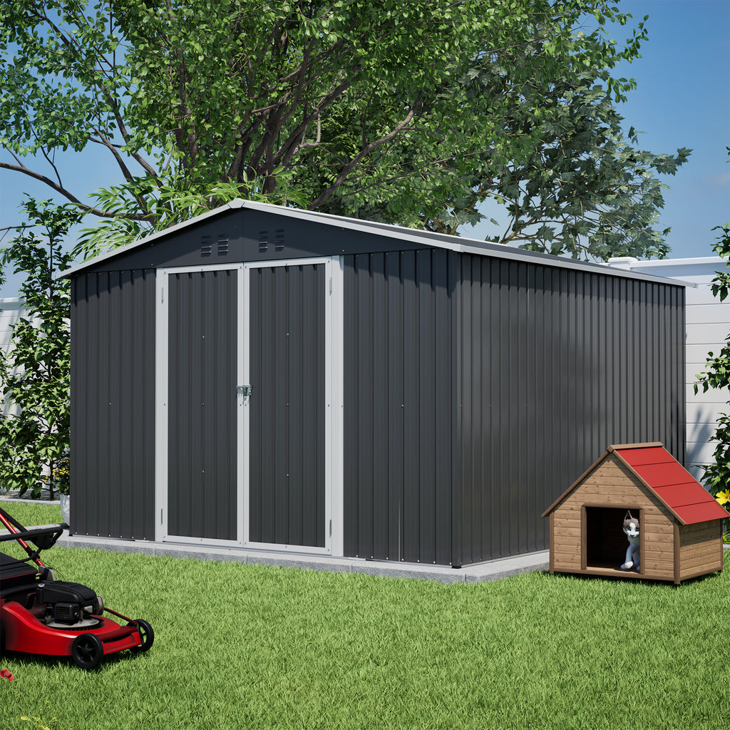 10x10 Ft Large Outdoor Metal Storage Shed