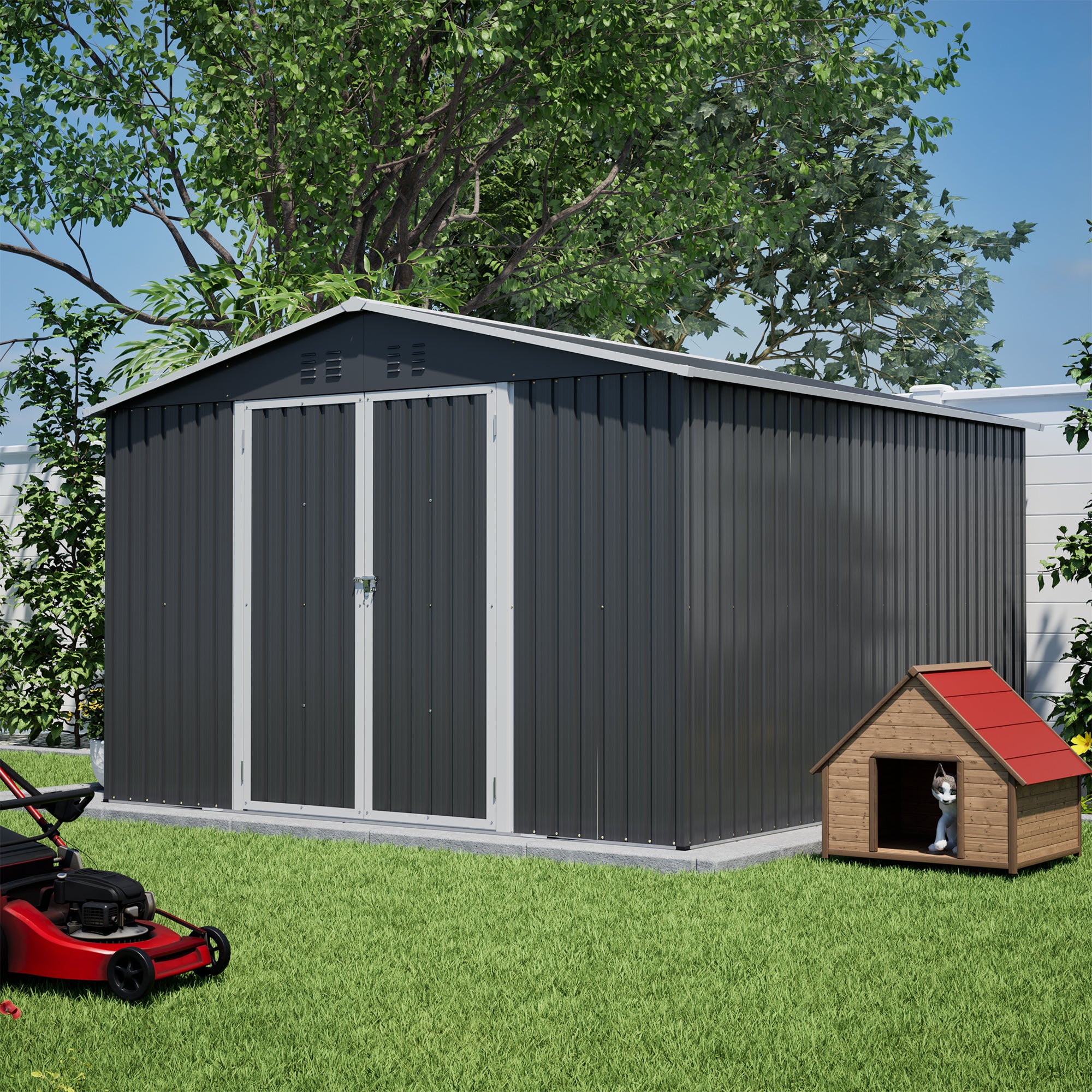 10x10 Ft Large Outdoor Metal Storage Shed
