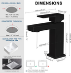 Single Handle Bathroom Faucet, Matte Black