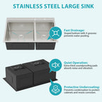 Topmount Drop In Kitchen Sink - 33" x 22" Double Bowl (60/40)