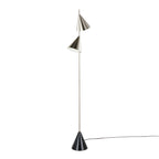 65" Contemporary Metal Floor Lamp in Plated Nickel