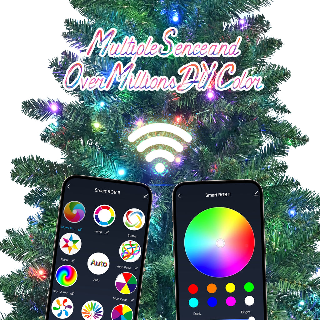 9ft WiFi-Controlled Christmas Tree with RGB Lights