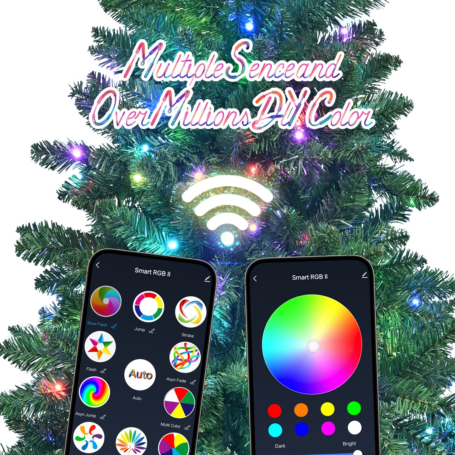 9ft WiFi-Controlled Christmas Tree with RGB Lights