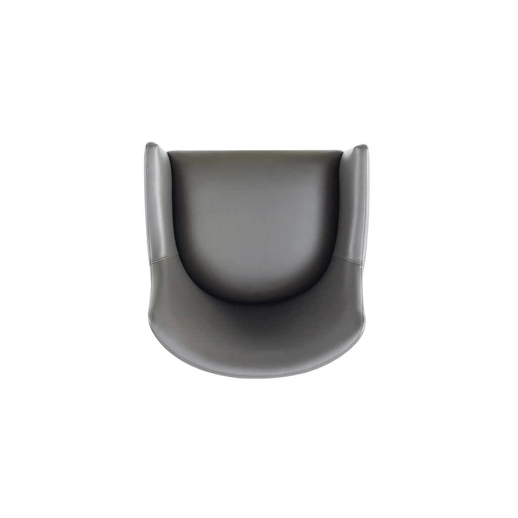 Gansevoort Wood Vegan Leather Armchair in Graphite