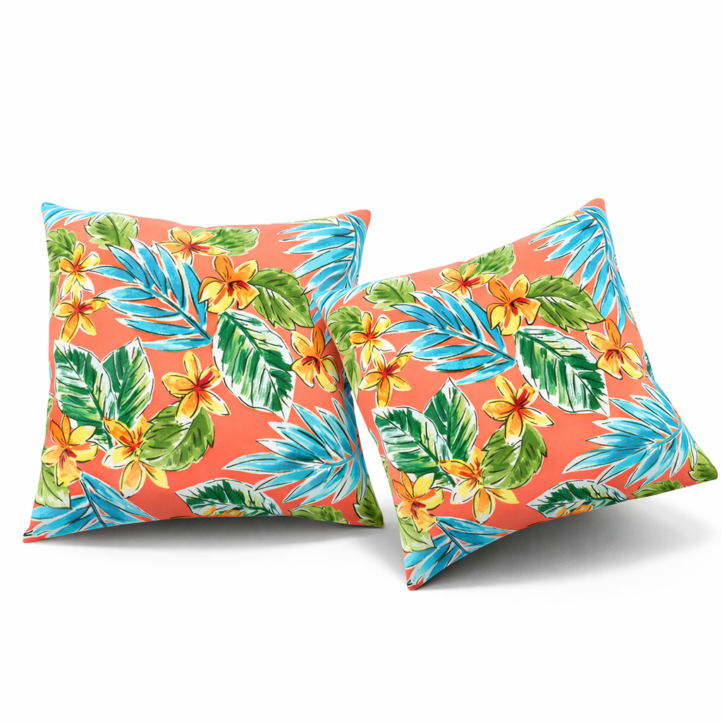 4 Pack Outdoor Pillow Covers – Tropical Palm Leaves