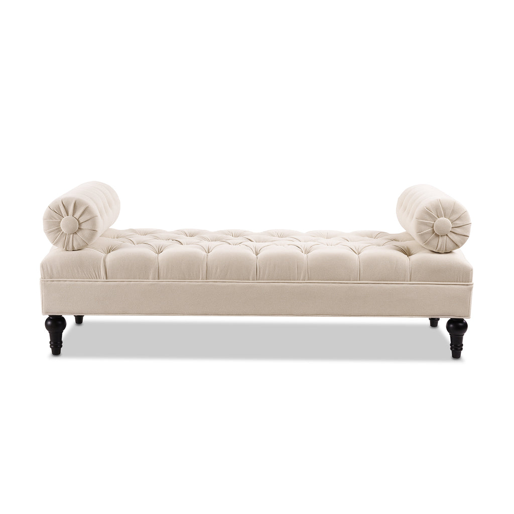 Lewis Bolster Arm Entryway Bench, Sky Neutral