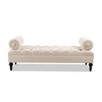 Lewis Bolster Arm Entryway Bench, Sky Neutral