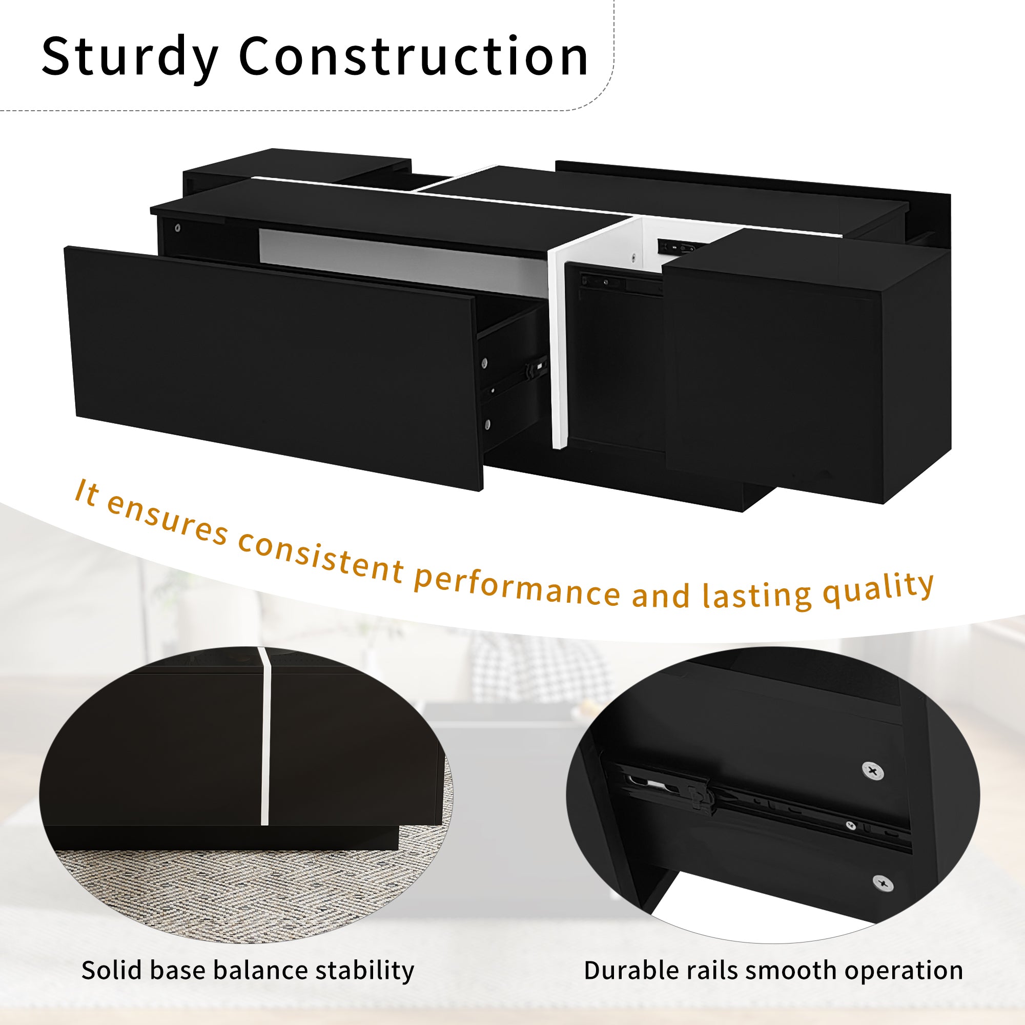 U-Can 47.2''-72.7'' Extendable Coffee Table