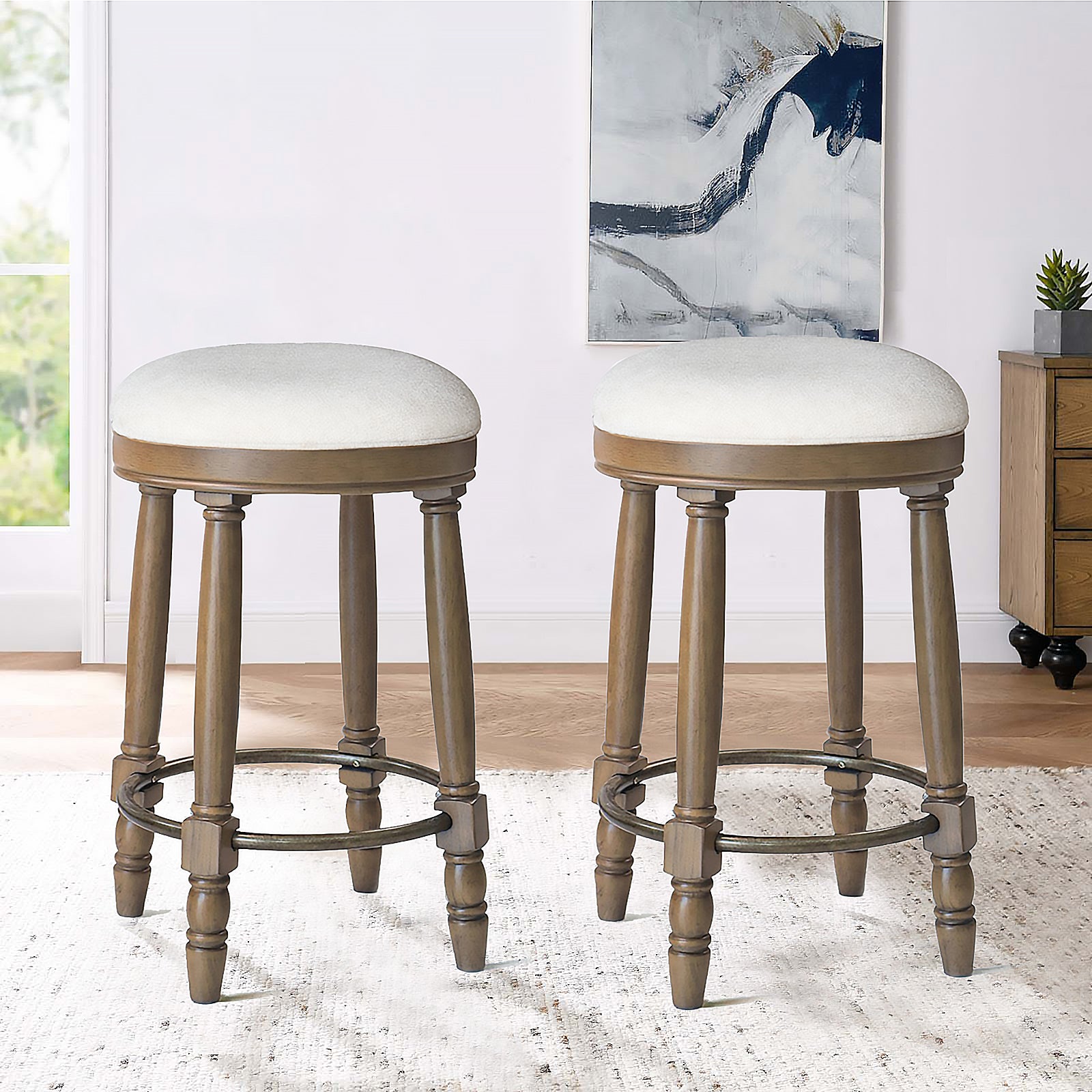 AGODY Bar Stools Set of 2, 26" Counter Height
