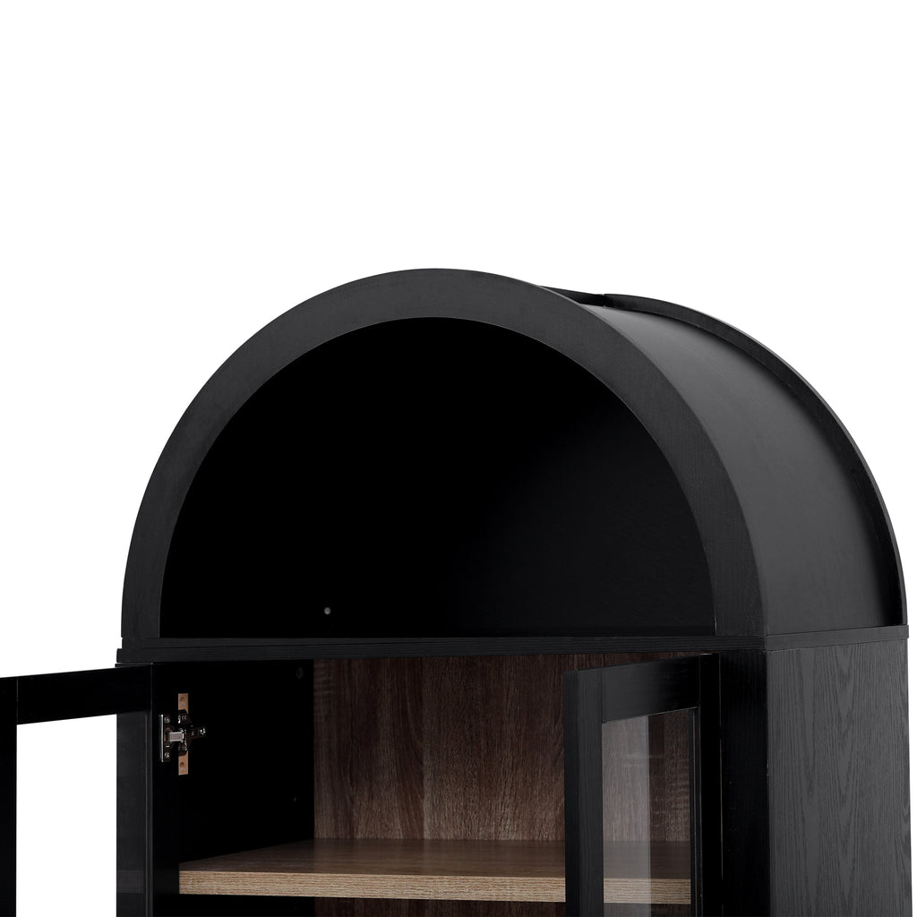 K&K 71" Tall Arched Kitchen Pantry Cabinet