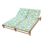 Light Teak Acacia Wood Double Chaise Lounger Set