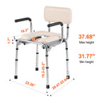 Commode Chair, Bedside Commode with Padded Seat