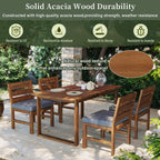 U_STYLE Farmhouse 5-Piece Outdoor Patio Dining Set