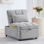 4 In1 Multi-Function Single Sofa Bed with Storage Pockets