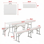 Foldable Picnic Table and Chairs Set