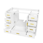 48" Bathroom Vanity Base Cabinet with Soft-Close Double Doors & 9 Smooth Drawers