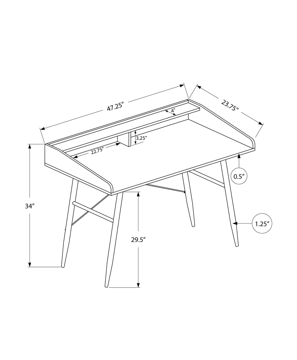 Computer Desk with Storage Shelves