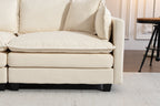 Modern 2-Seat Sectional Sofa with Waist Pillows