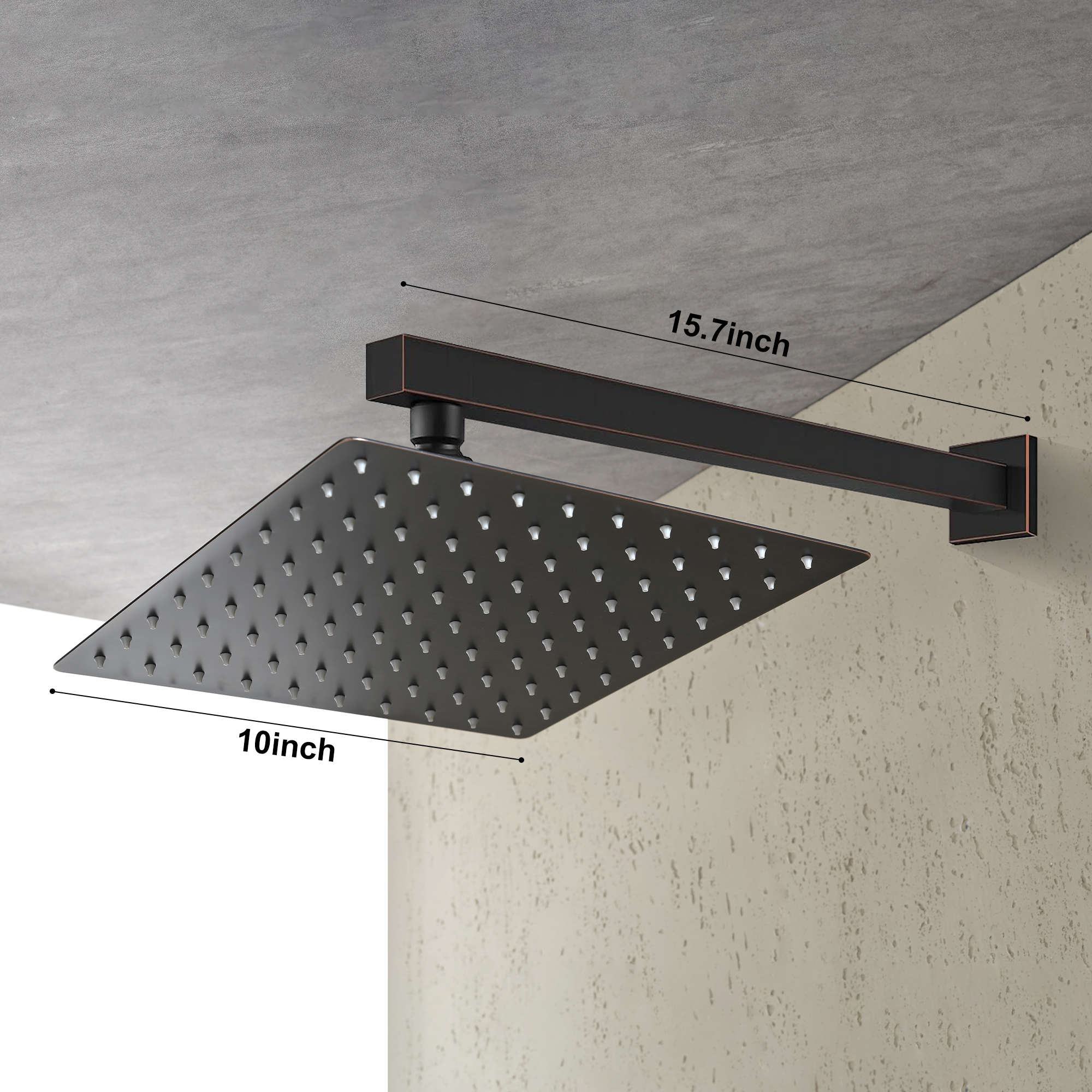 10 Inch Wall Mount Rainfall Square Shower Head