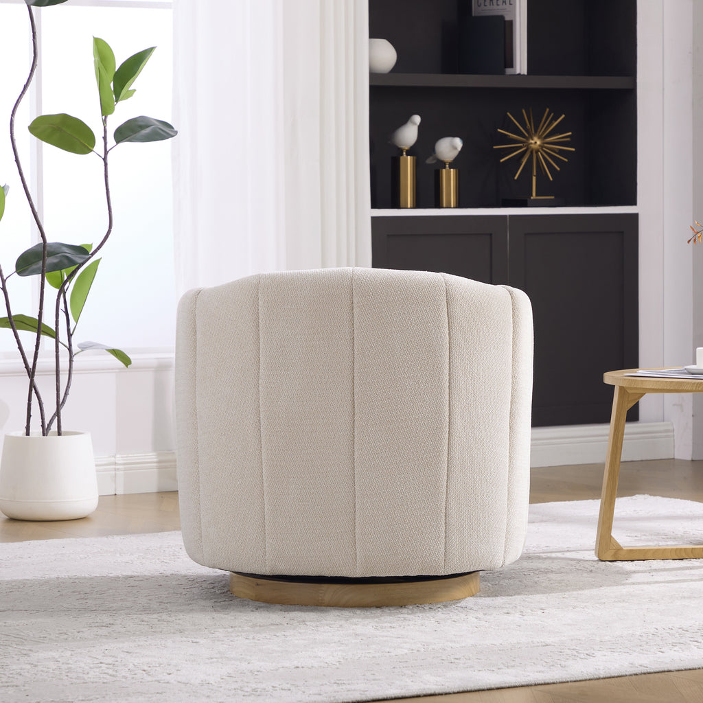 31.1'' Wide Upholstered Chenille Swivel Barrel Chair