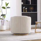 31.1'' Wide Upholstered Chenille Swivel Barrel Chair
