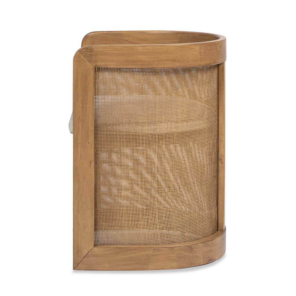 Lilith 20.5" Curved Rattan Upholstered Dining Chair