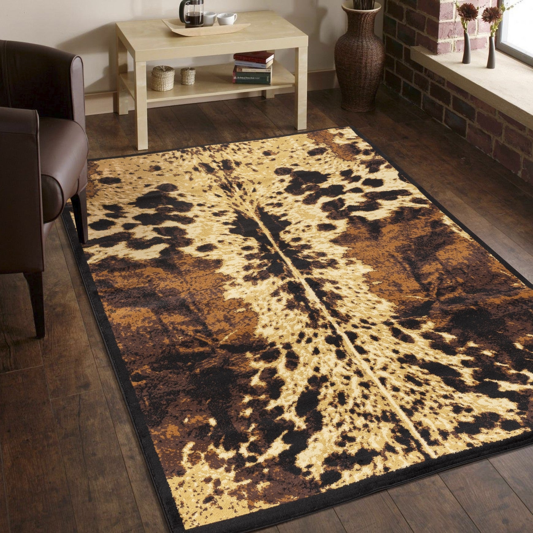 Tribes GC_YLS4008 Cowhide Design Accent Rug