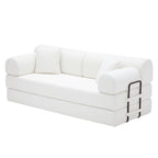 Convertible Sleeper Sofa Bed in Beige Corduroy