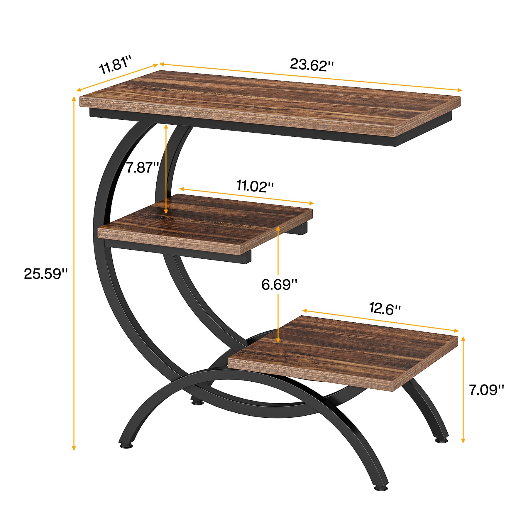 11.81 Inches C-Shaped End Table