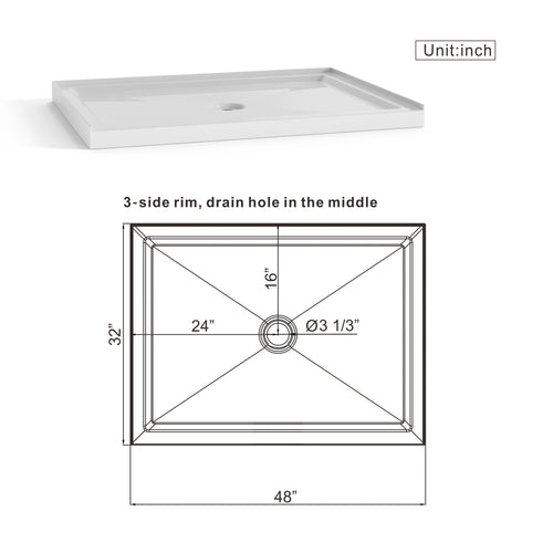 Goodyo 32"x48" Shower Base