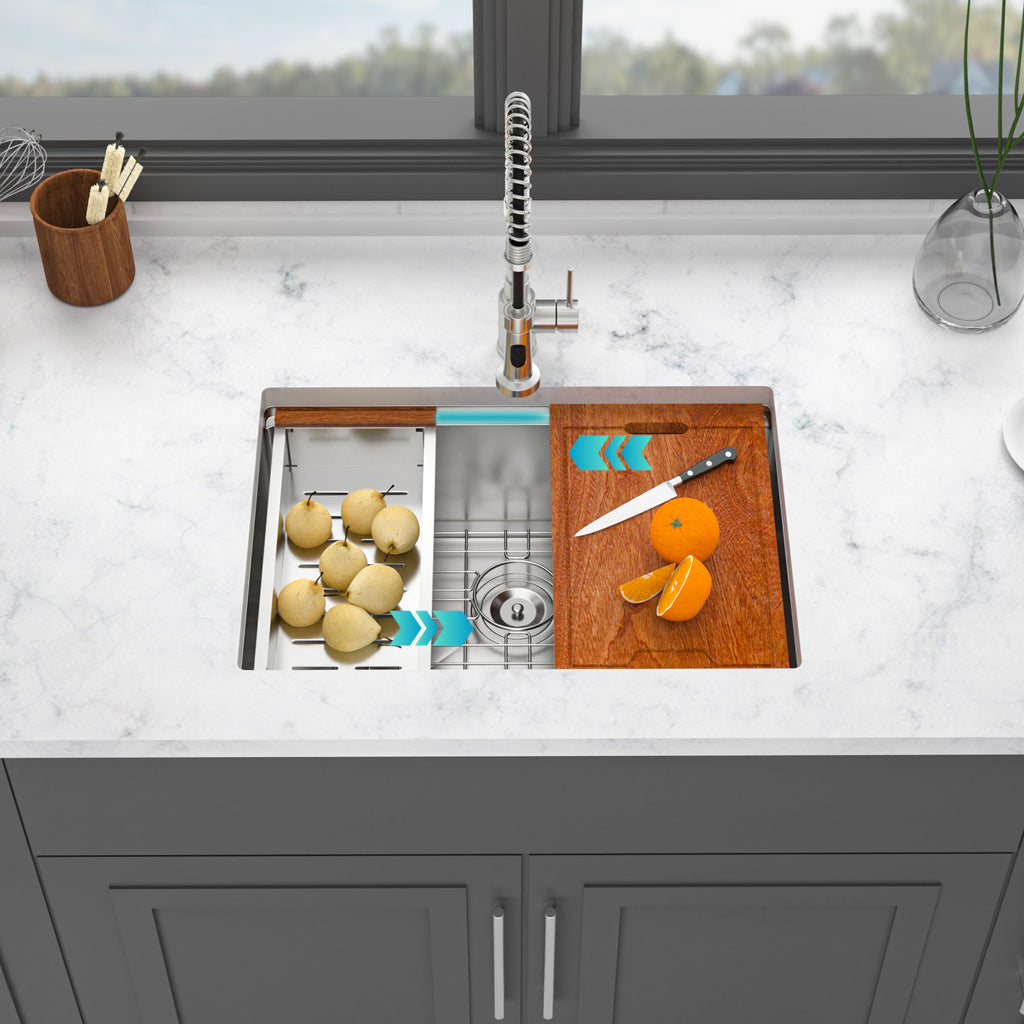 Single Bowl Undermount Workstation Kitchen Sink