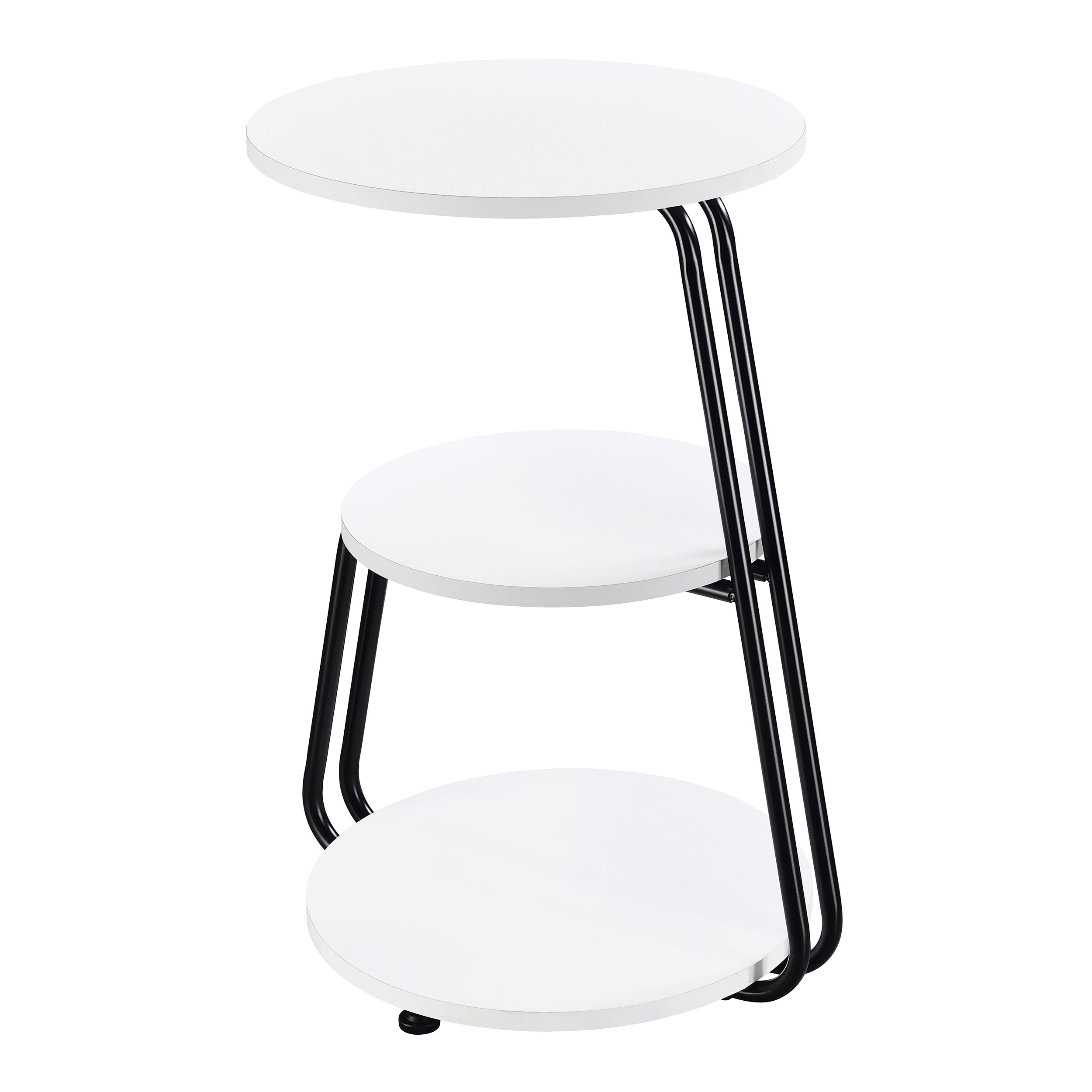 Hilly 3-tier Round Accent Side Table White and Black-