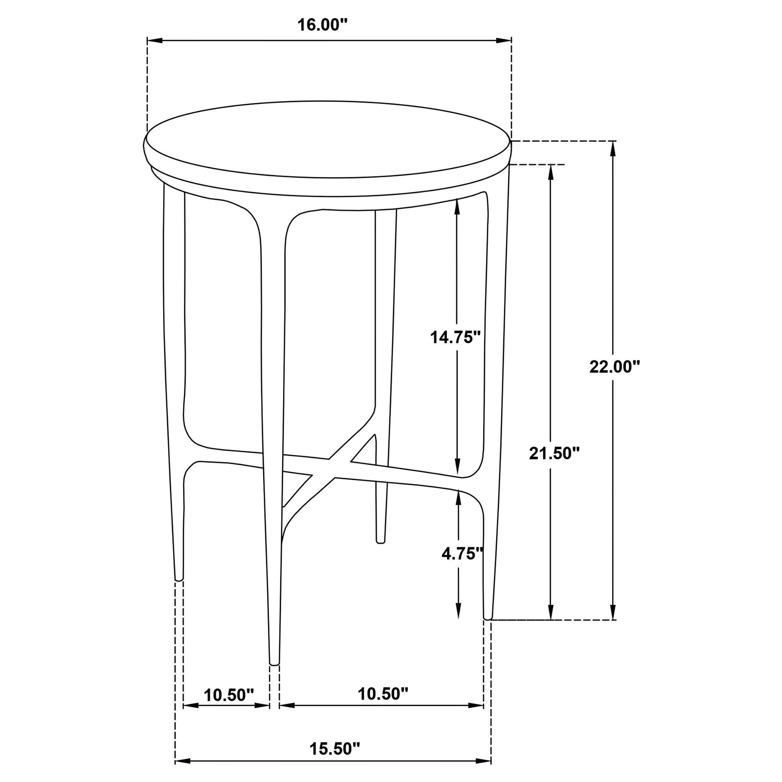 Baldwin Round Marble Top Side Table White and Gold-