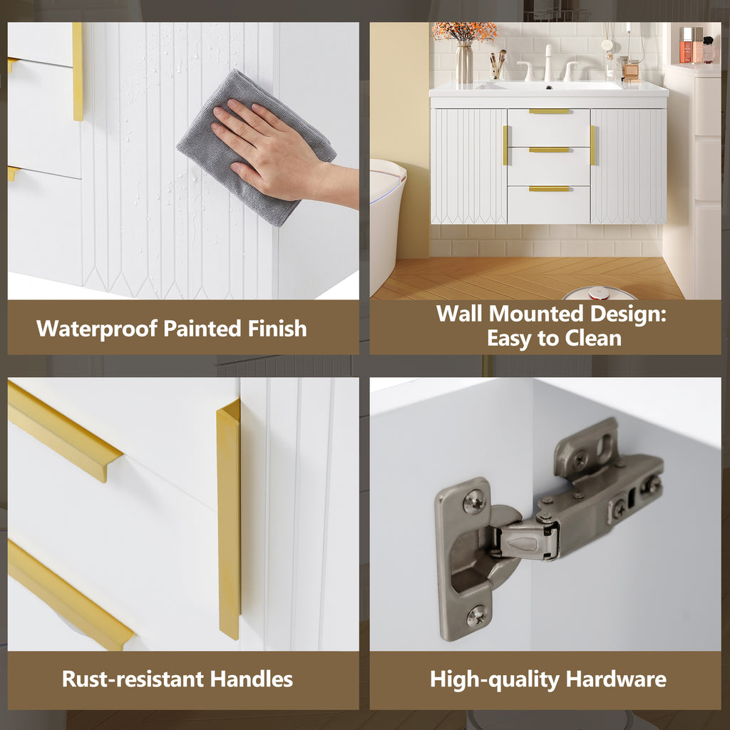 36'' Wall Mounted Bathroom Vanity