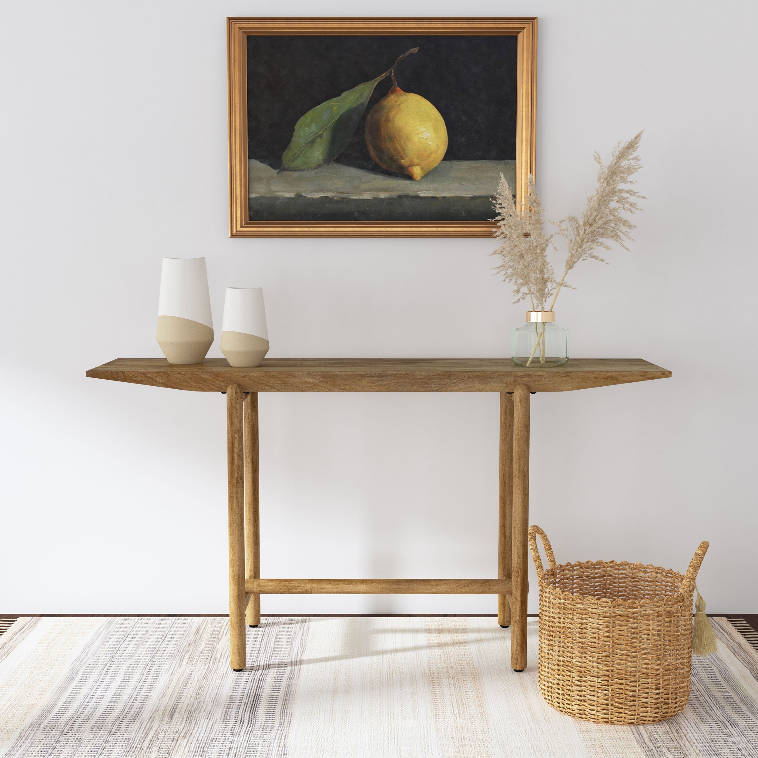 Darius Solid Wood Entryway Console Table Natural Mango-