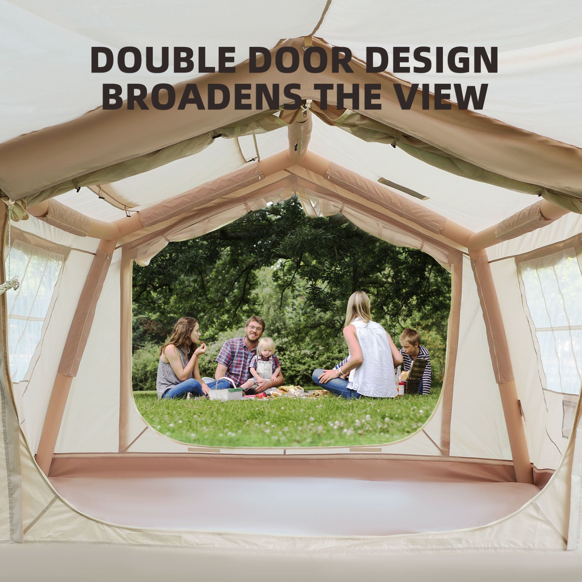 VKAMP Inflatable Camping Tent for 4-8 Persons