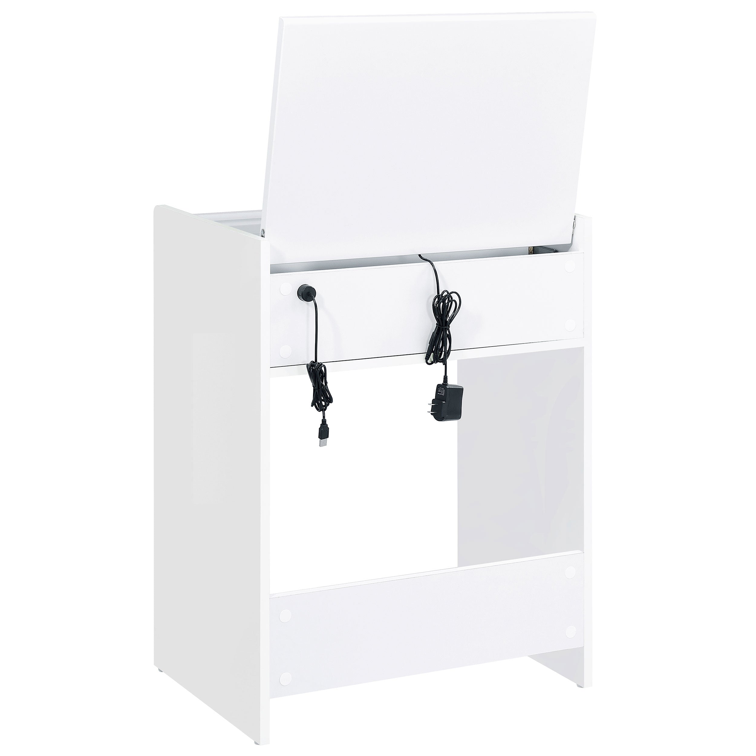 Danbury 3-drawer Makeup Vanity & Stool Set White High Gloss-