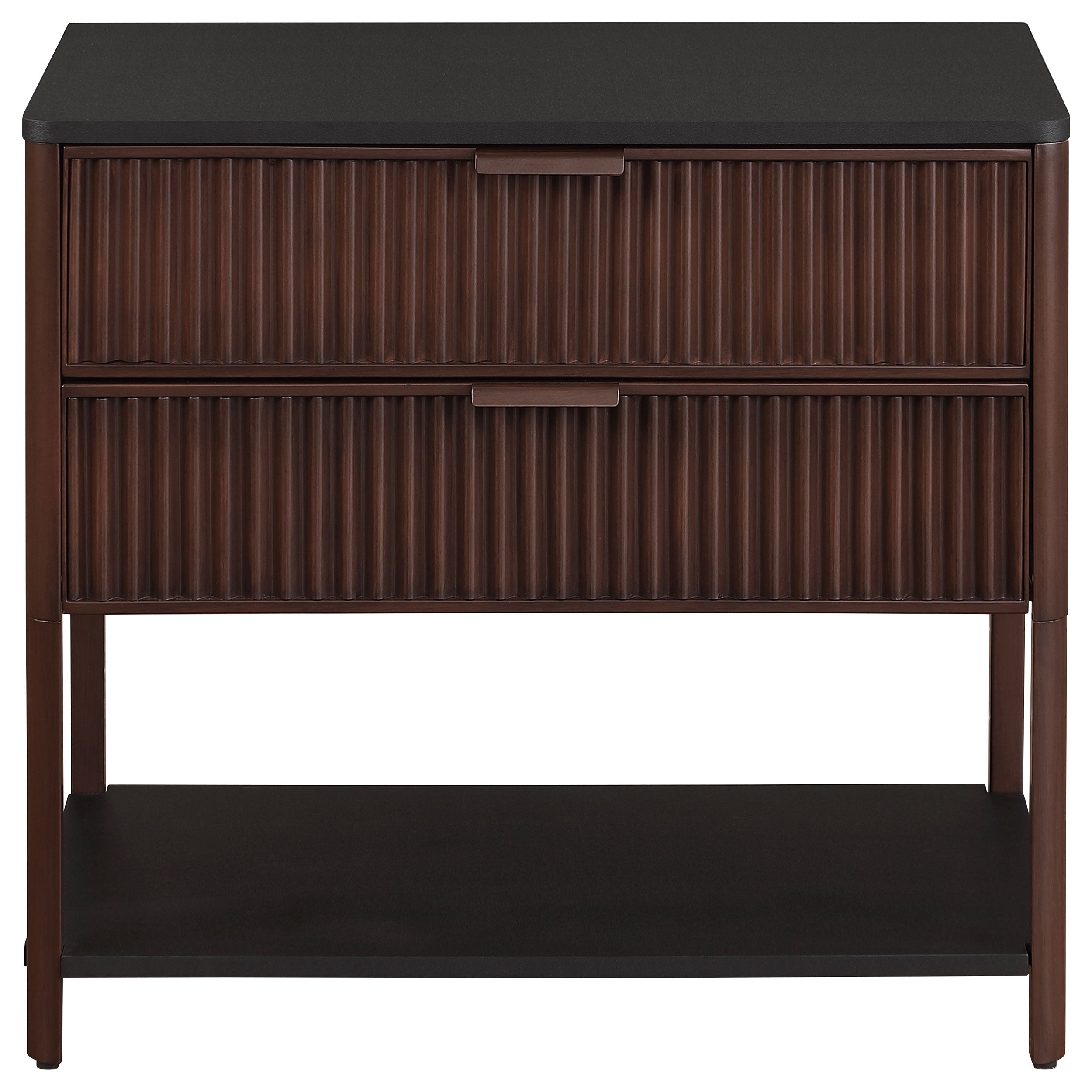 Zimmerlee 2-drawer Side Table with Shelf Rust Brown-