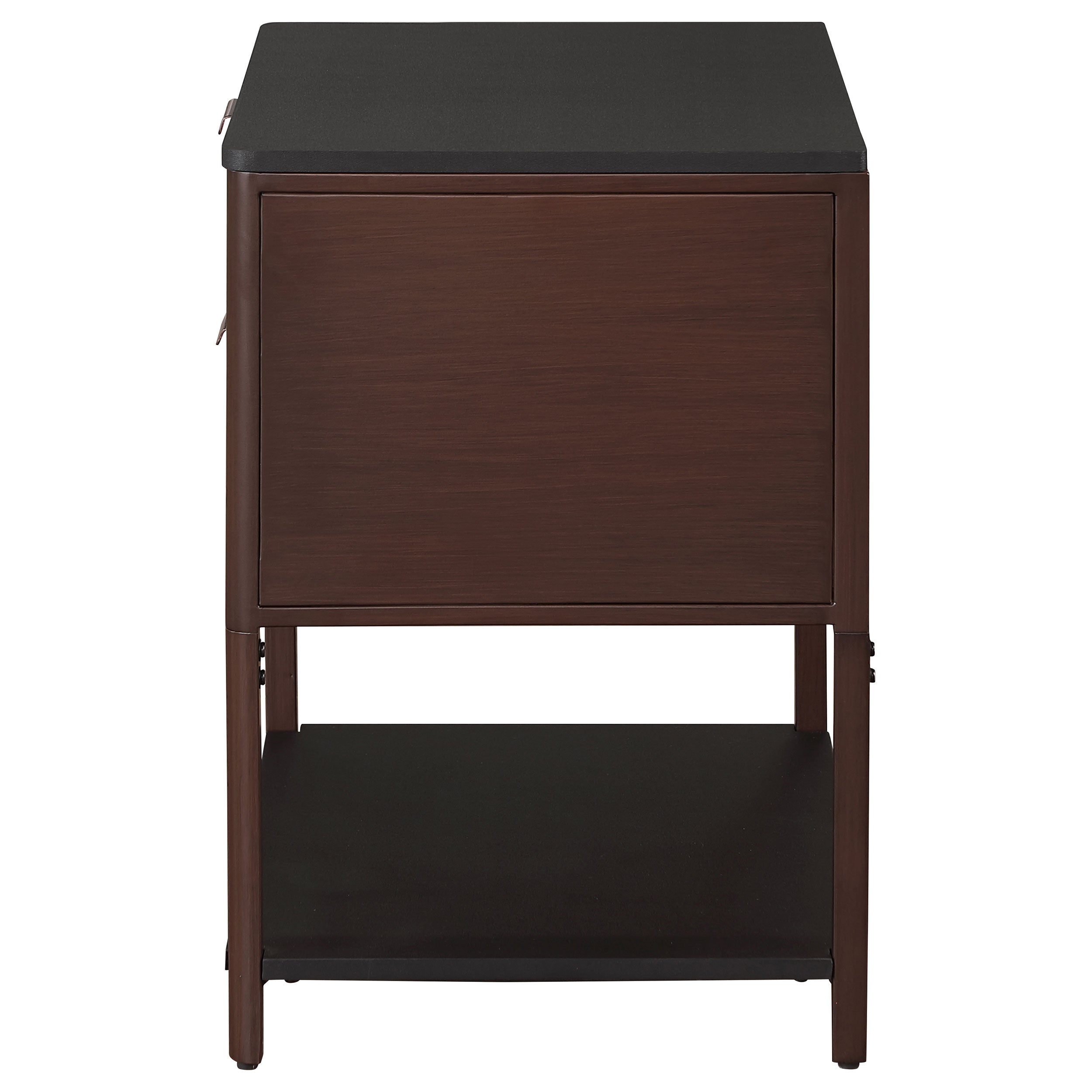 Zimmerlee 2-drawer Side Table with Shelf Rust Brown-
