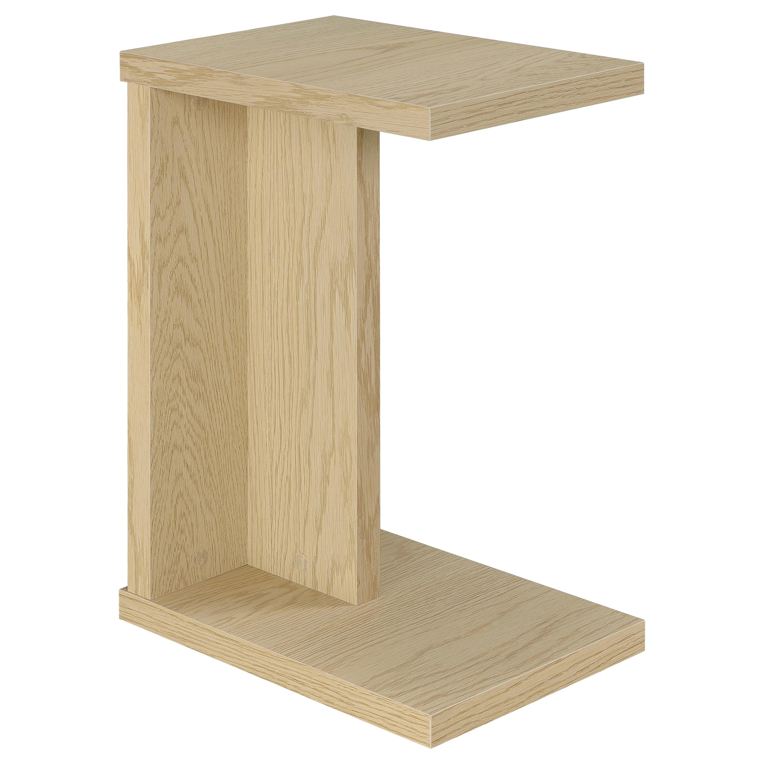 Clower Engineered Wood C-Shaped Sofa Side Table Light Oak-