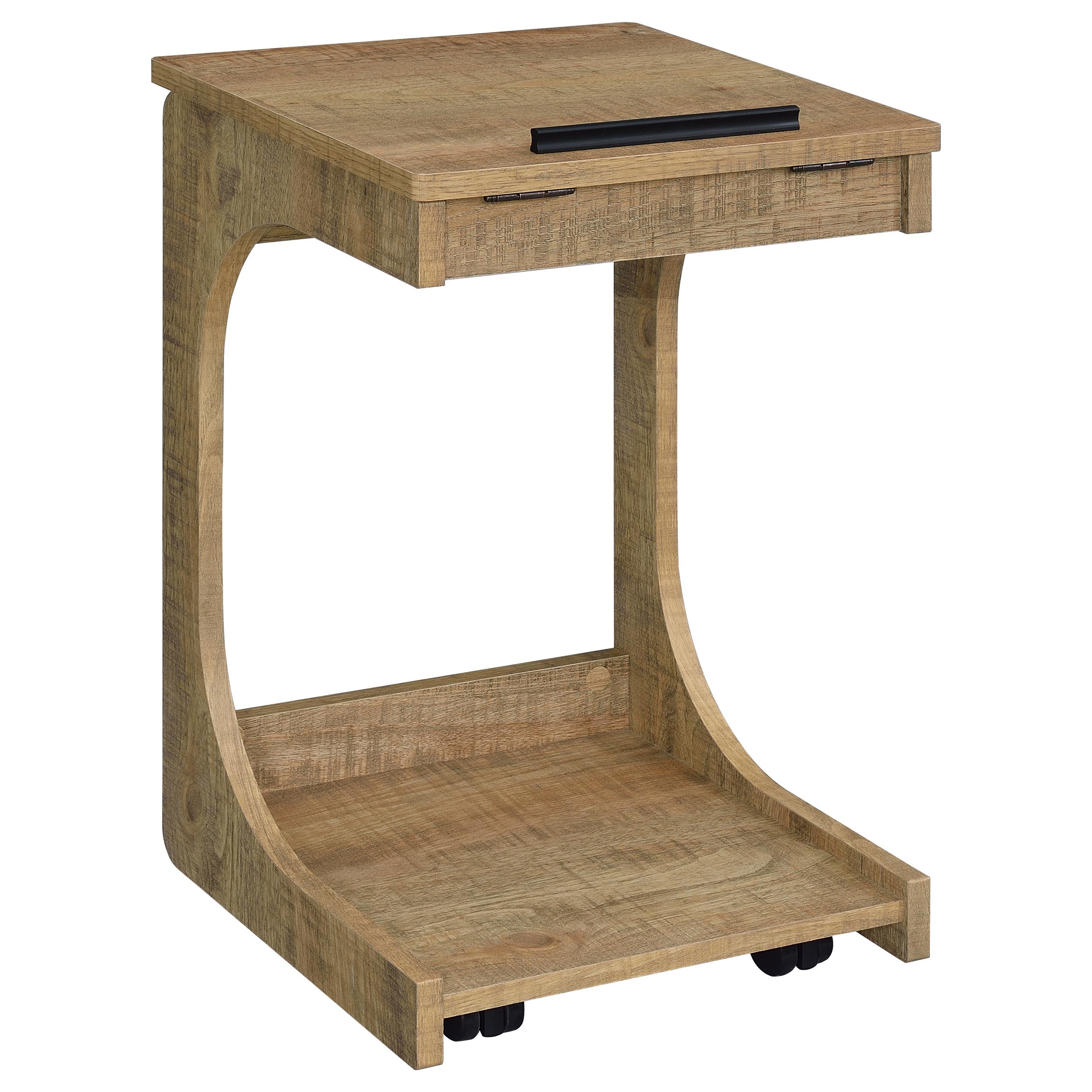 Ralston C-Shaped Lift-Top Sofa Side Table With Casters Mango-