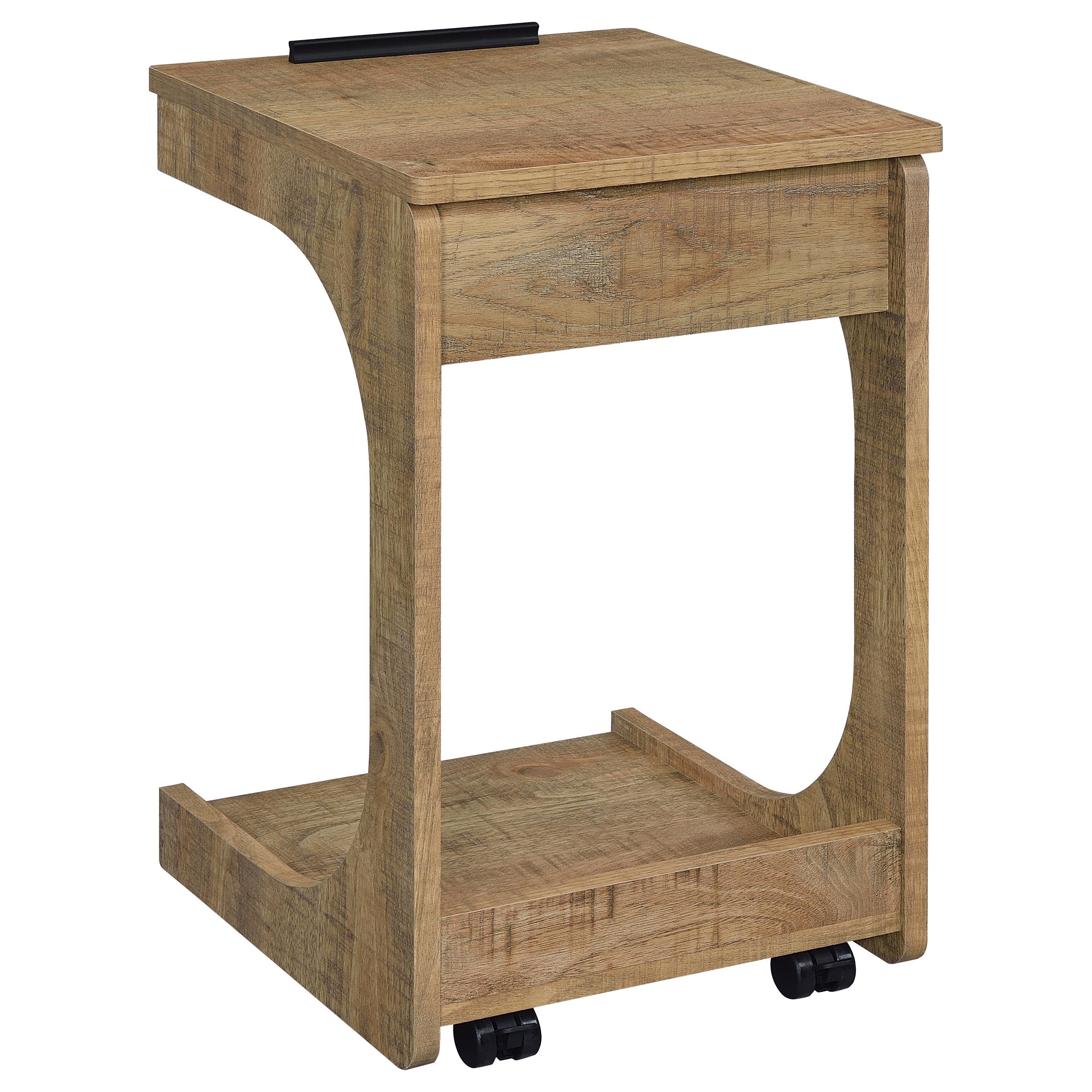 Ralston C-Shaped Lift-Top Sofa Side Table With Casters Mango-
