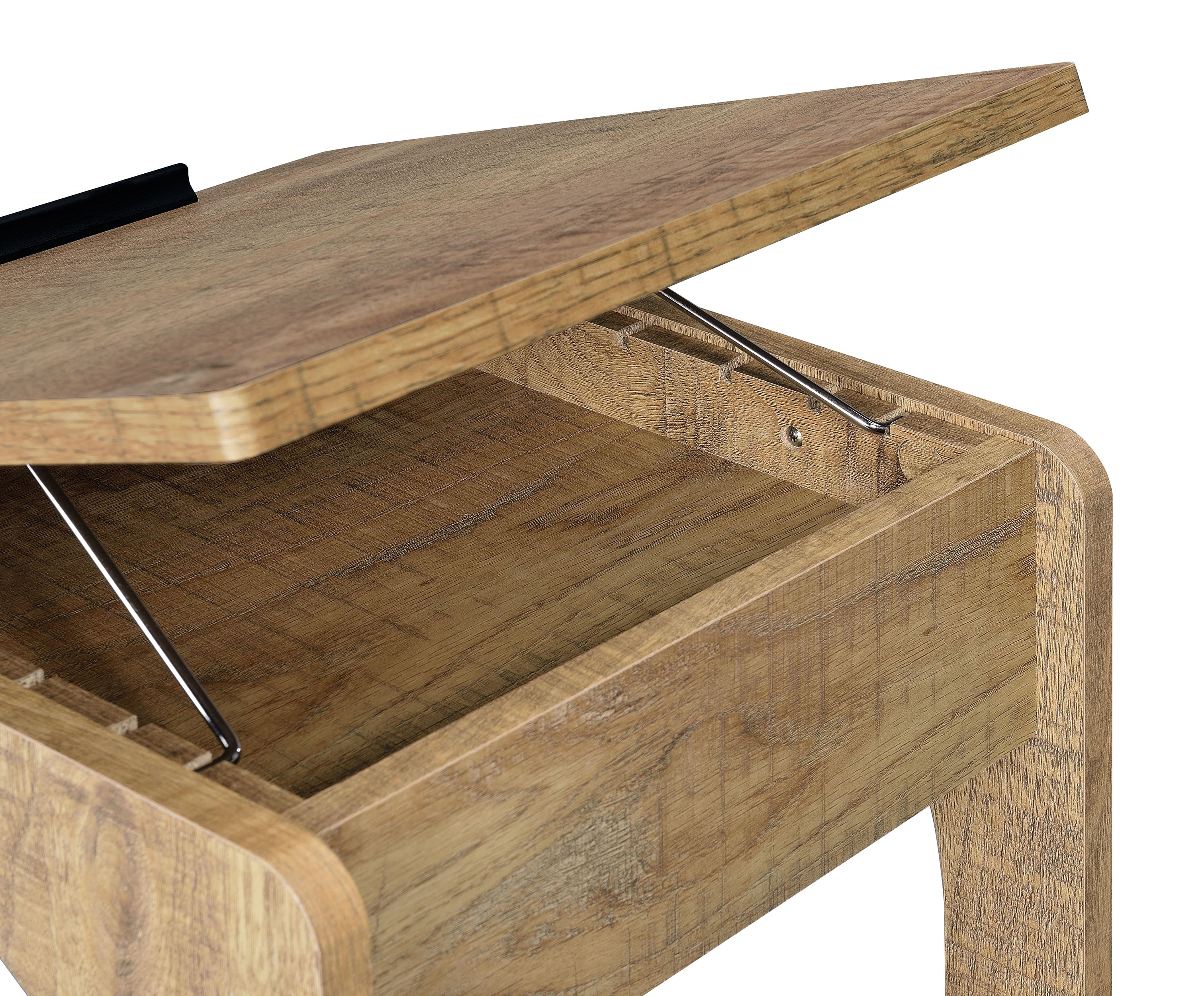 Ralston C-Shaped Lift-Top Sofa Side Table With Casters Mango-